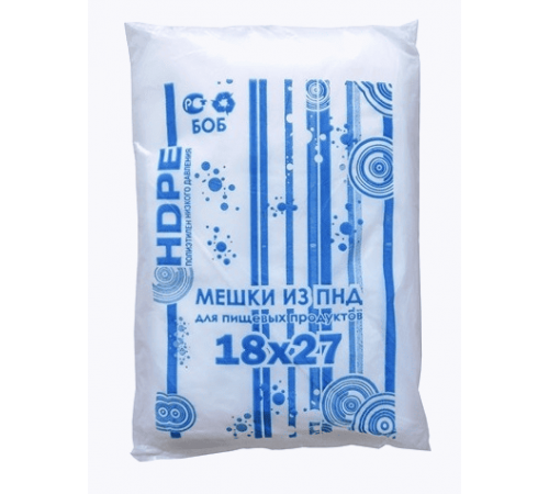 Мешок ПНД 18*27 10мкм 0,34кг БОБ синие