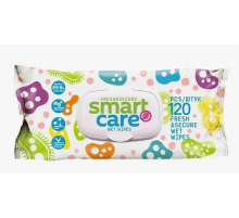 Салфетки влажные 120шт Smart Care с клапаном