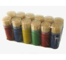 Зубочистки 60шт баночка (в стяжке 12шт)