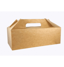 Коробка ECO BOX WITH HANDLE 4000мл универсальная с ручками 288x142x98 (уп 25шт)