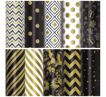 Бумага упаковочная 70*100см Golden pattern ассорти