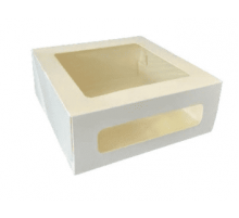 Коробка для торта 260*260*100мм белая с окном cake ii window white