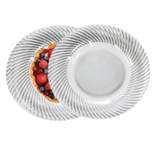 Тарелка пластиковая 230мм белая Серебрянная волна