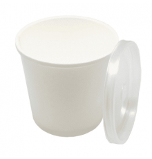 Супница круглая 500мл Round Bowl d100 х h95мм белая с прозрачной крышкой