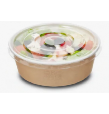 Упаковка круглая 750 мл Round Bowl ДНО + КРЫШКА ПЛОСКАЯ КРАФТ d-150, h-61