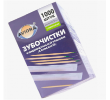 Зубочистки 1000шт 65мм в индивидуальной упаковке с ментолом